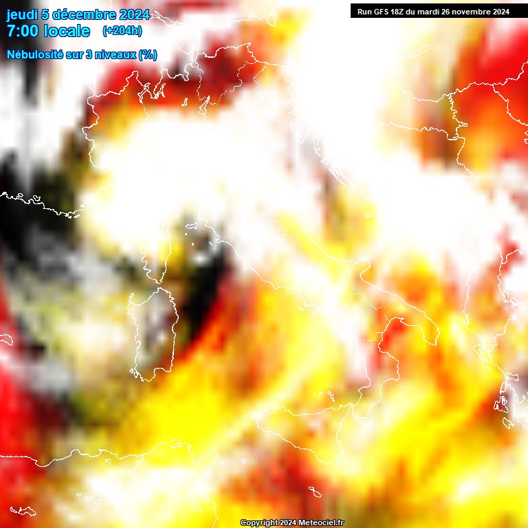 Modele GFS - Carte prvisions 