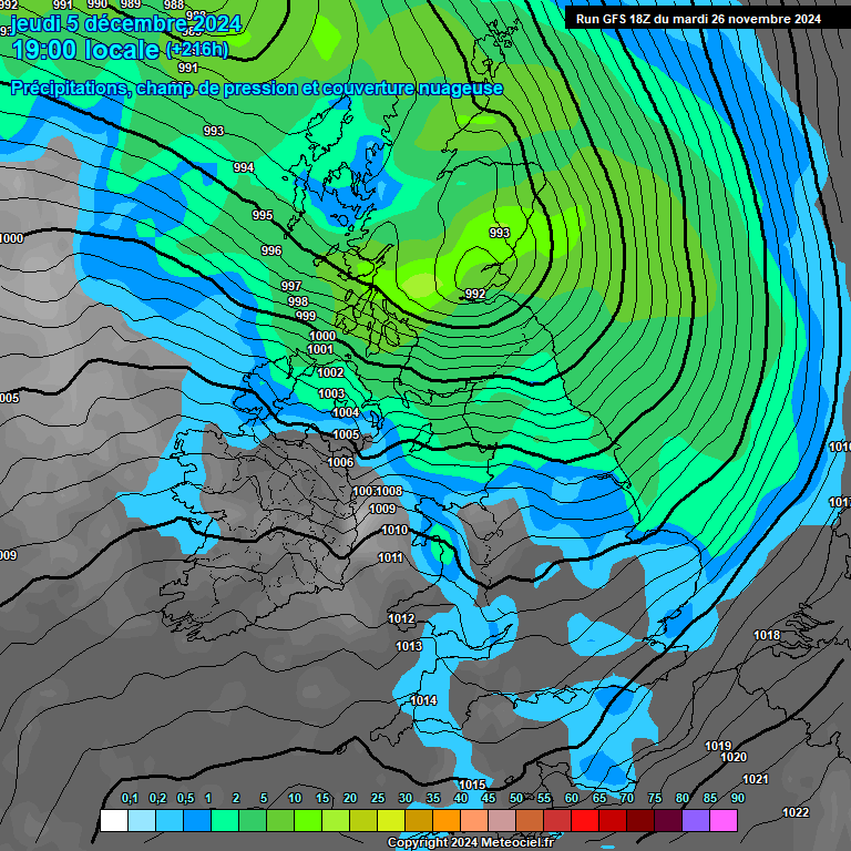 Modele GFS - Carte prvisions 