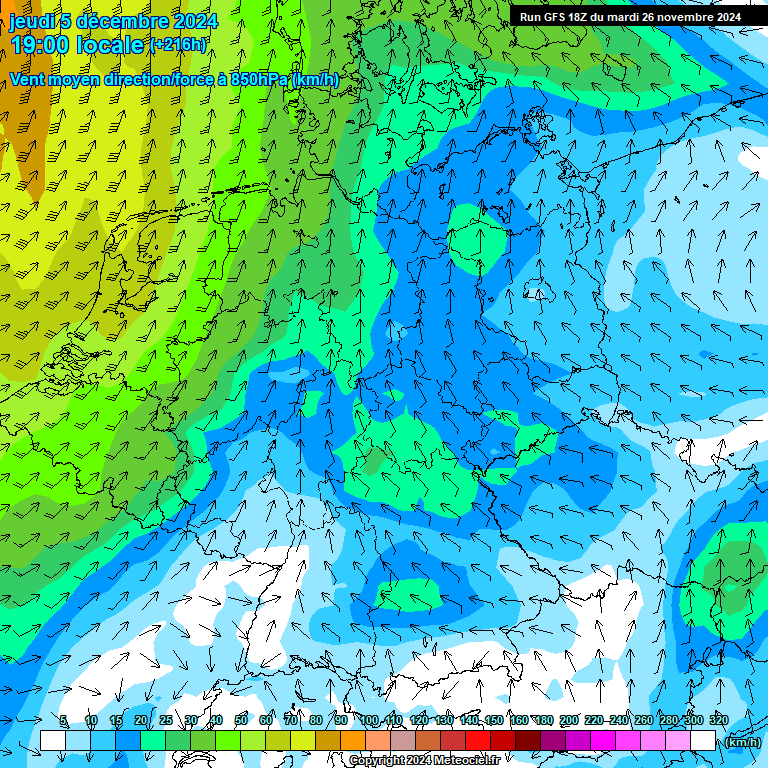 Modele GFS - Carte prvisions 