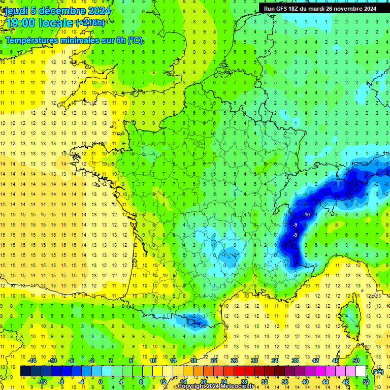 Modele GFS - Carte prvisions 