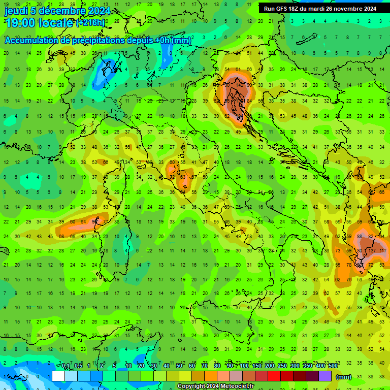 Modele GFS - Carte prvisions 