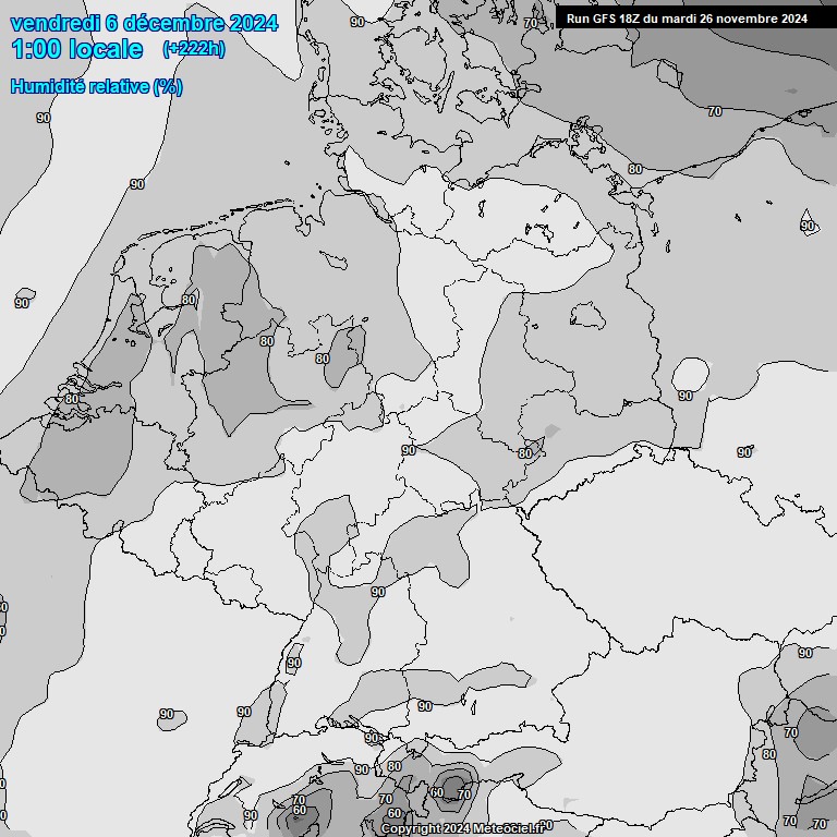 Modele GFS - Carte prvisions 