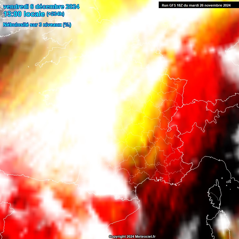 Modele GFS - Carte prvisions 