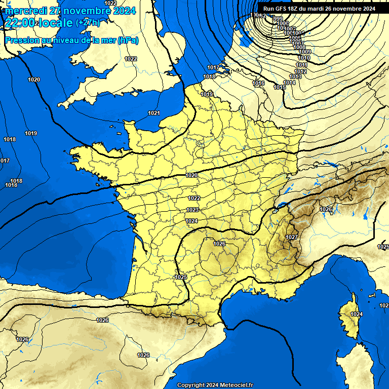 Modele GFS - Carte prvisions 