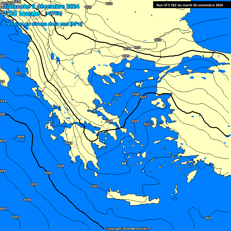 Modele GFS - Carte prvisions 