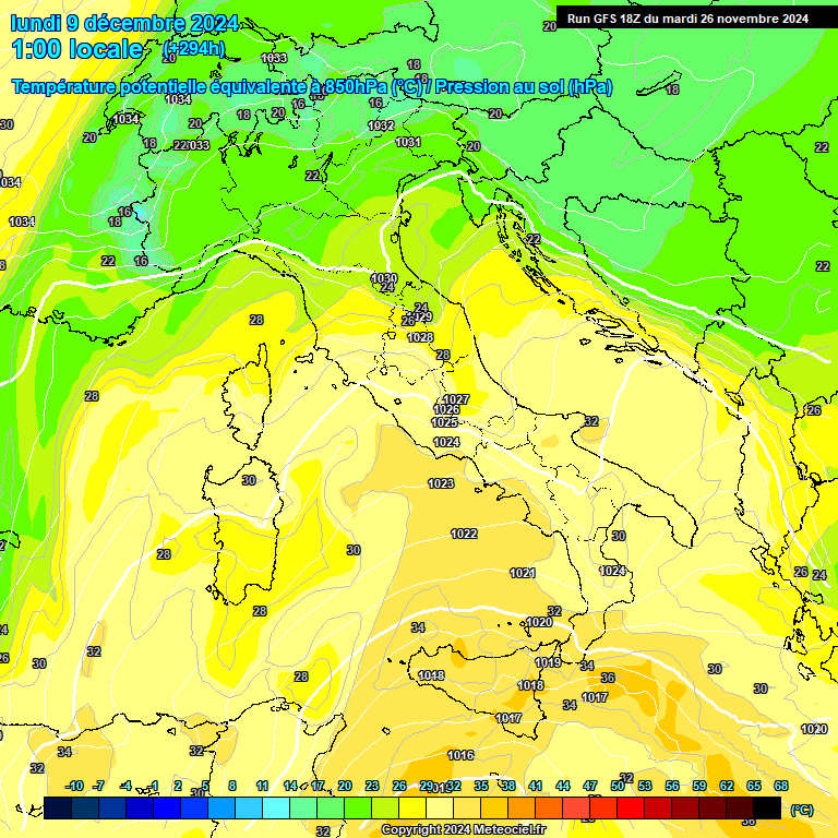 Modele GFS - Carte prvisions 