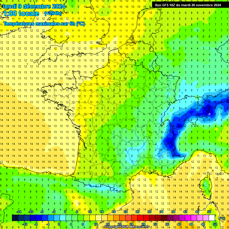 Modele GFS - Carte prvisions 