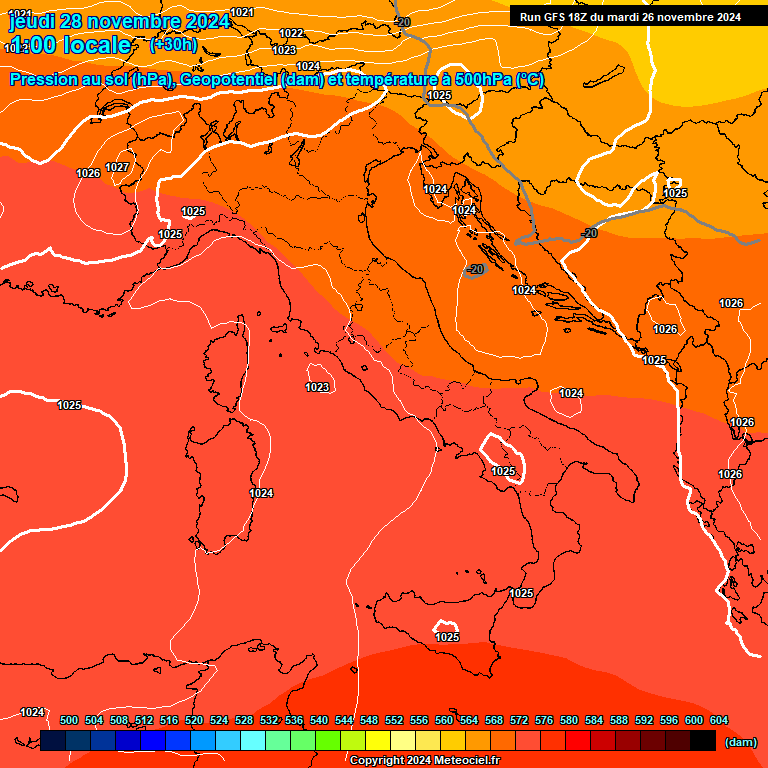 Modele GFS - Carte prvisions 