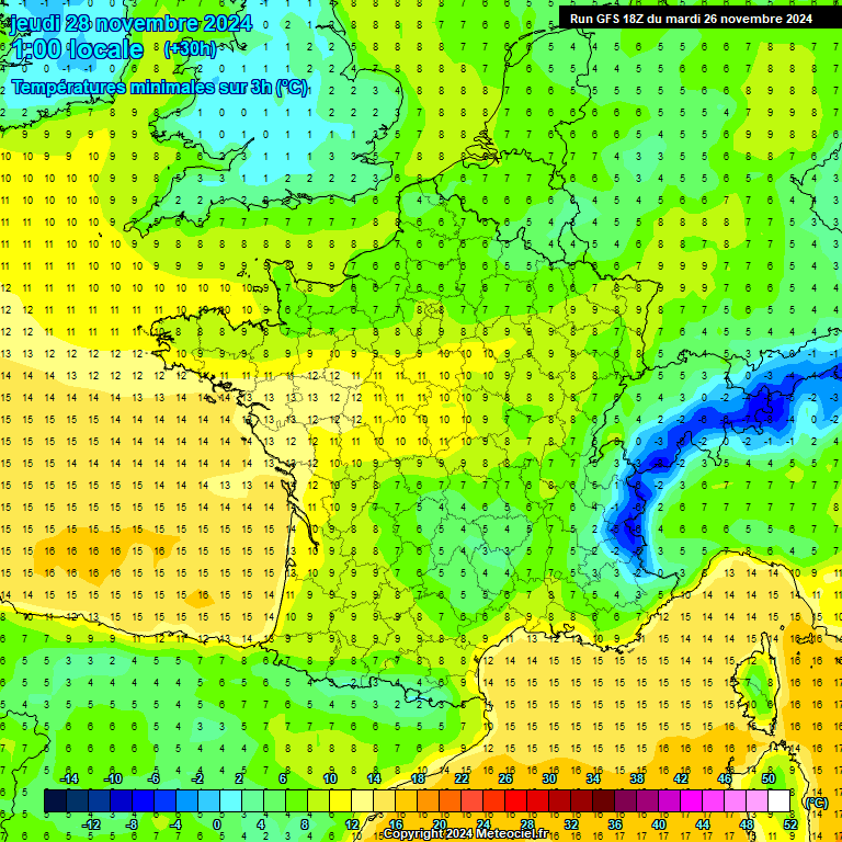 Modele GFS - Carte prvisions 