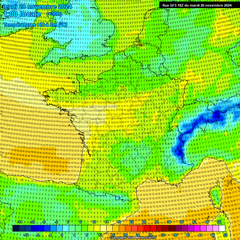 Modele GFS - Carte prvisions 