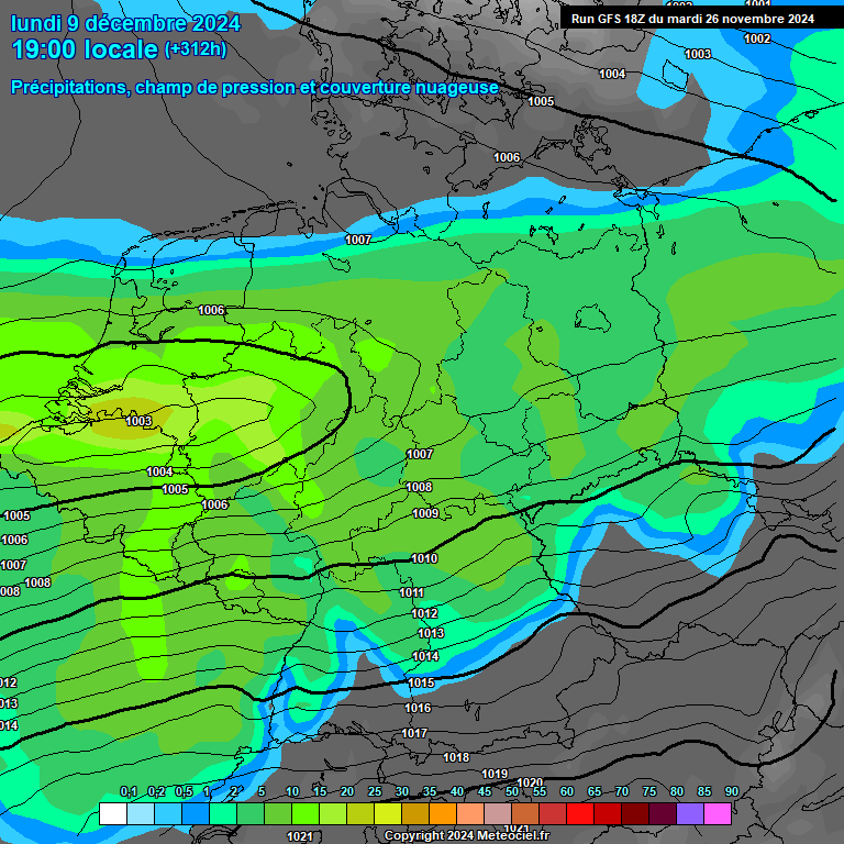 Modele GFS - Carte prvisions 