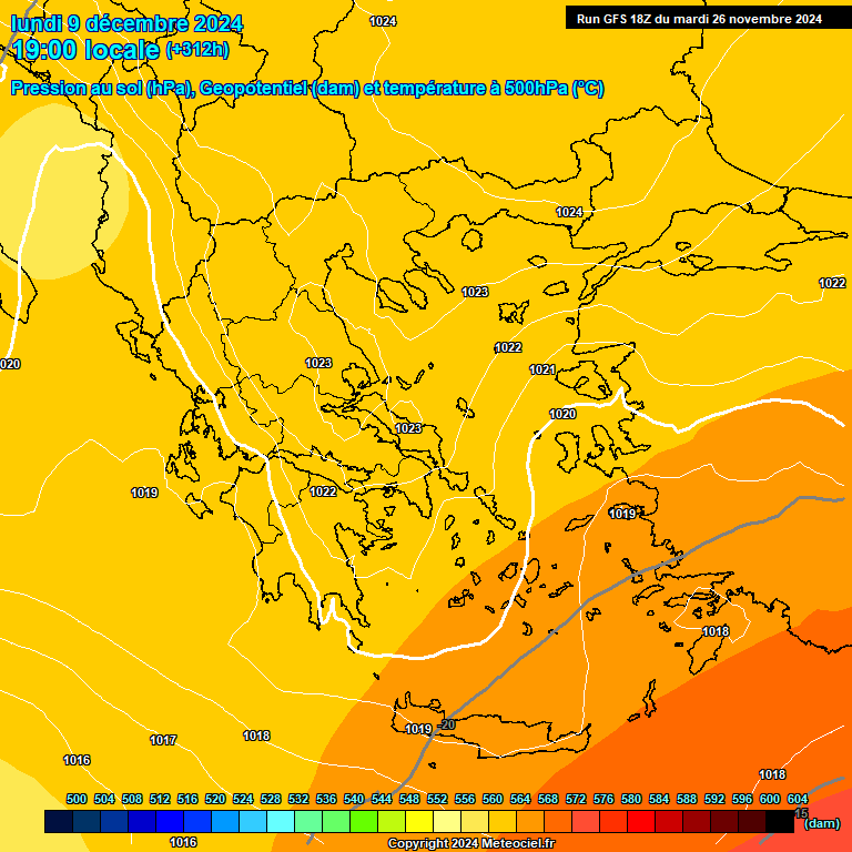 Modele GFS - Carte prvisions 