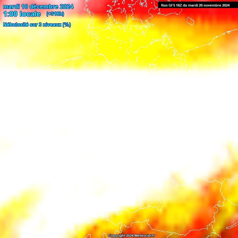 Modele GFS - Carte prvisions 