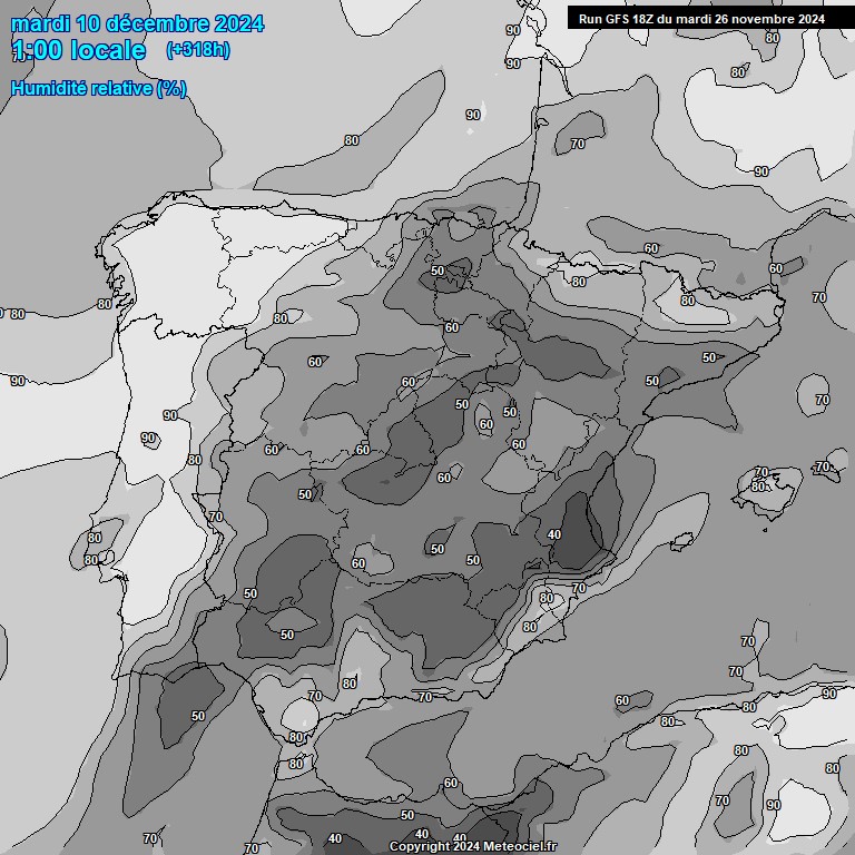 Modele GFS - Carte prvisions 