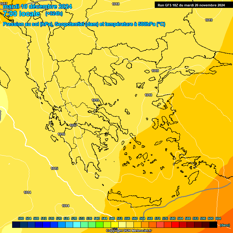 Modele GFS - Carte prvisions 