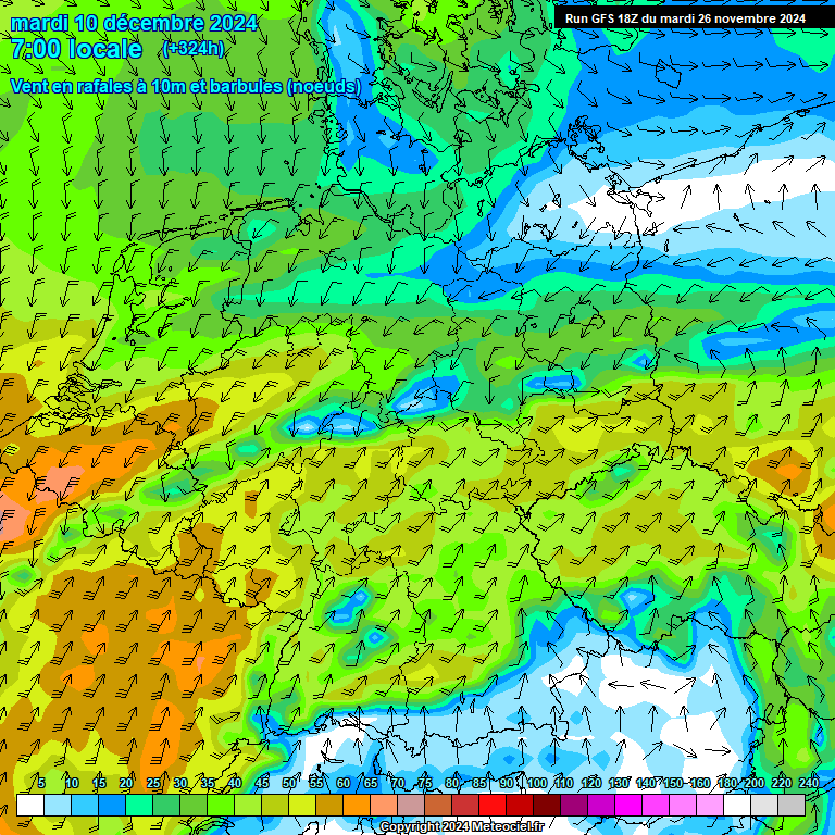 Modele GFS - Carte prvisions 