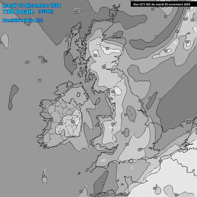 Modele GFS - Carte prvisions 