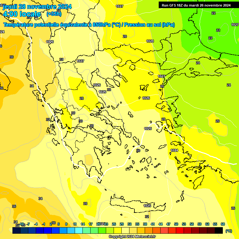 Modele GFS - Carte prvisions 