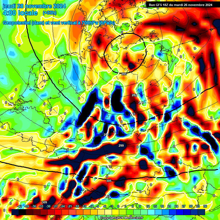 Modele GFS - Carte prvisions 