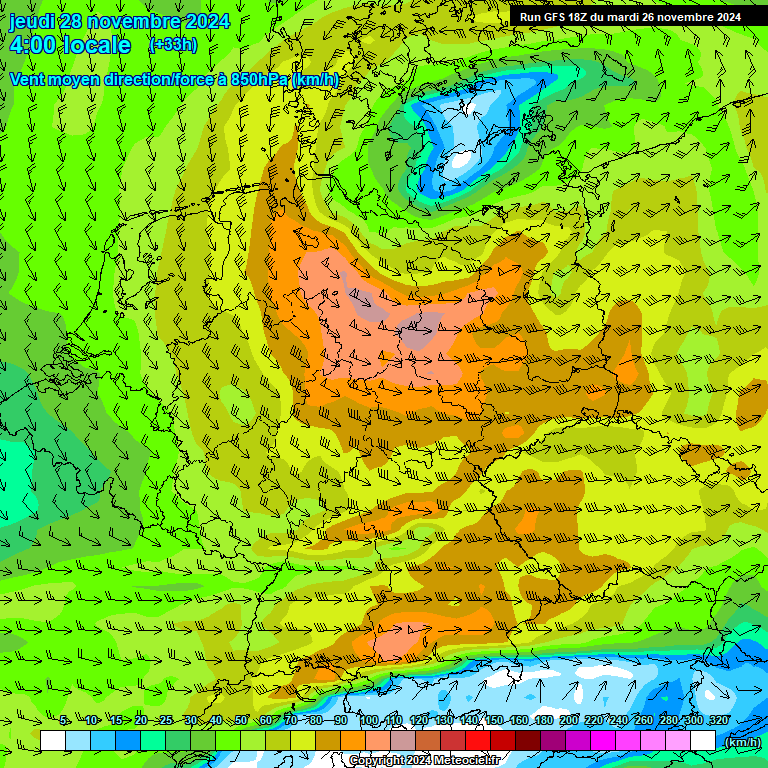 Modele GFS - Carte prvisions 