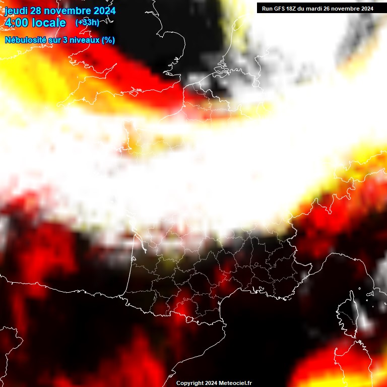 Modele GFS - Carte prvisions 