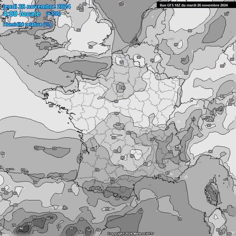 Modele GFS - Carte prvisions 