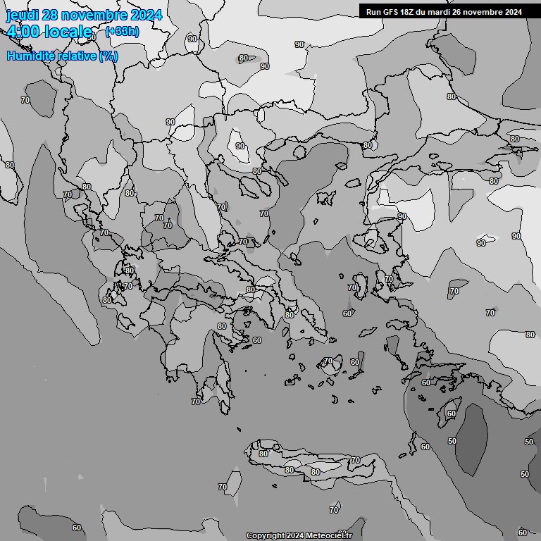 Modele GFS - Carte prvisions 