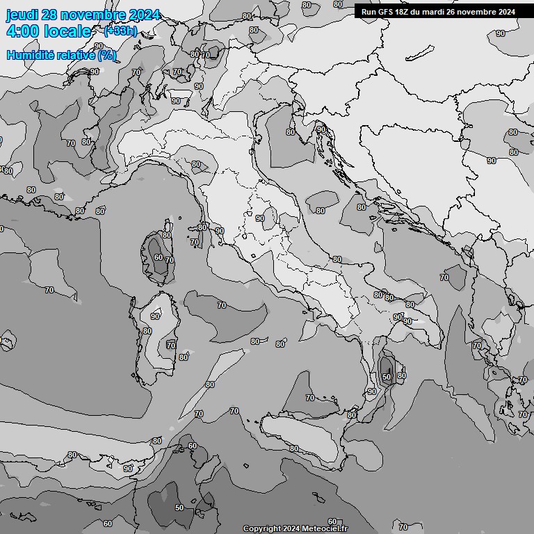 Modele GFS - Carte prvisions 