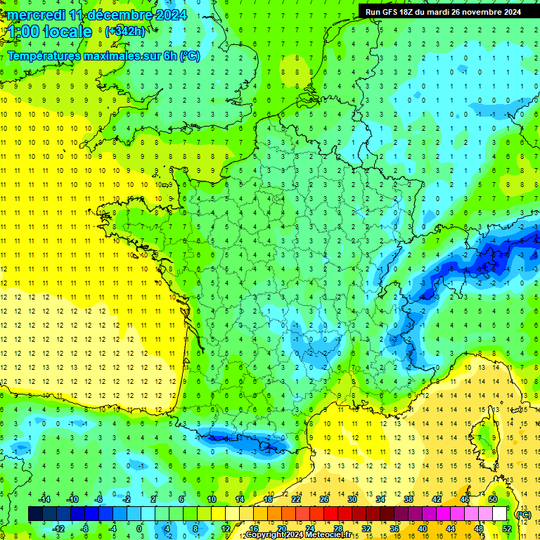 Modele GFS - Carte prvisions 