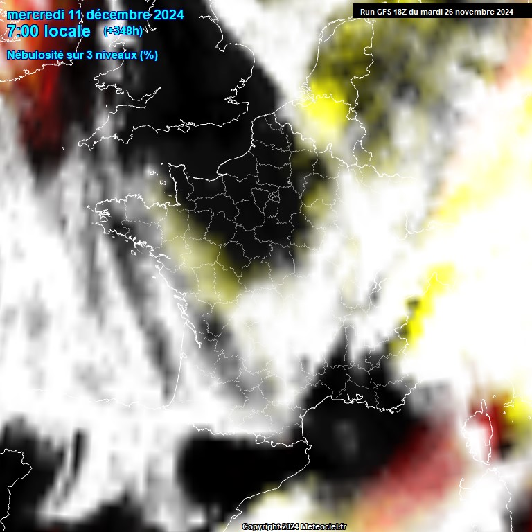 Modele GFS - Carte prvisions 