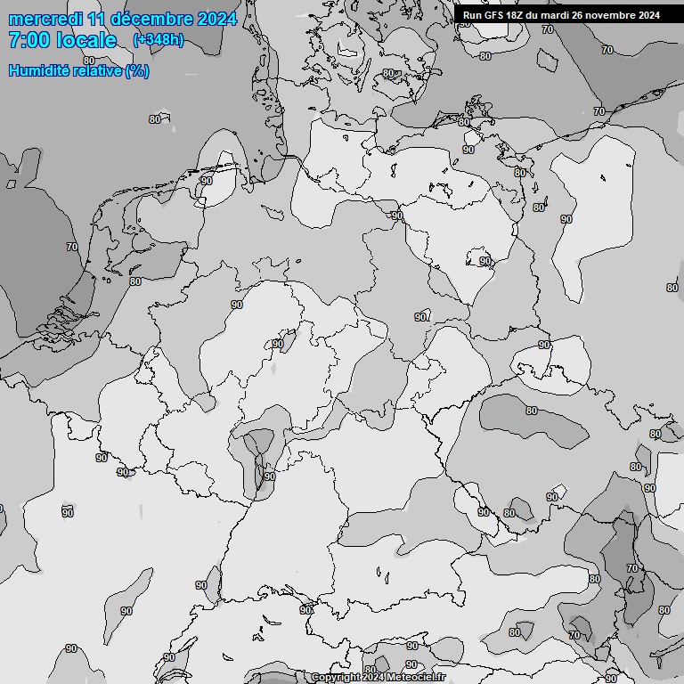 Modele GFS - Carte prvisions 