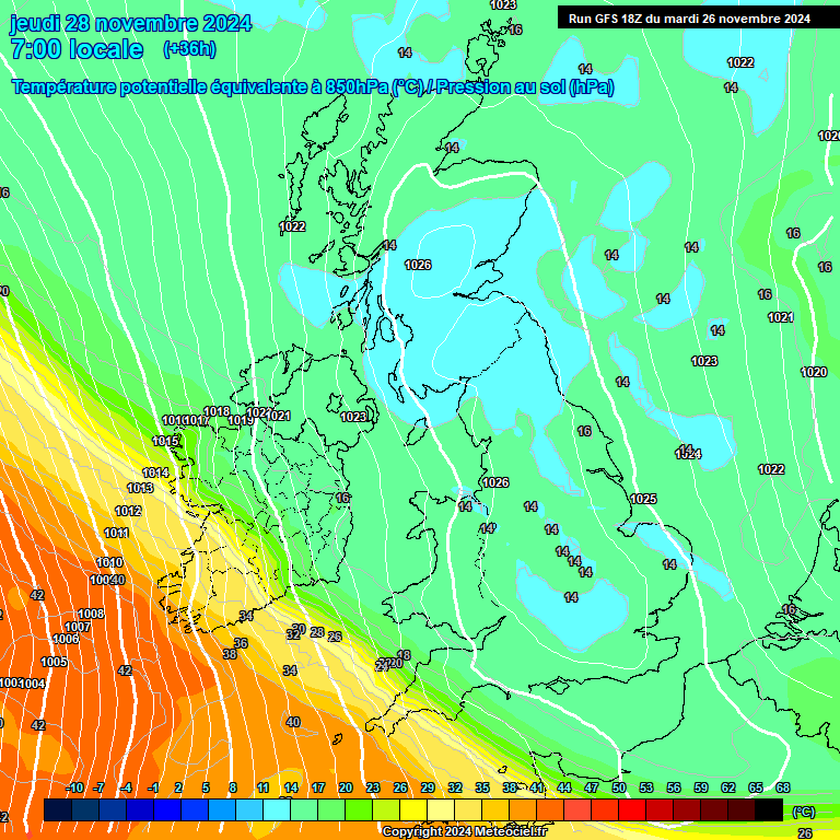 Modele GFS - Carte prvisions 