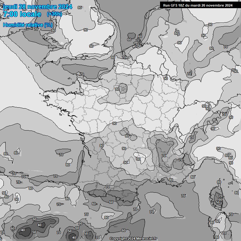 Modele GFS - Carte prvisions 