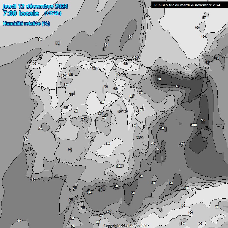 Modele GFS - Carte prvisions 