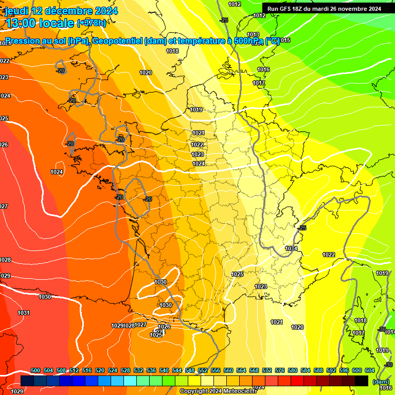 Modele GFS - Carte prvisions 