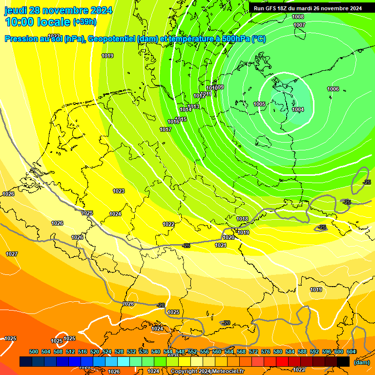 Modele GFS - Carte prvisions 