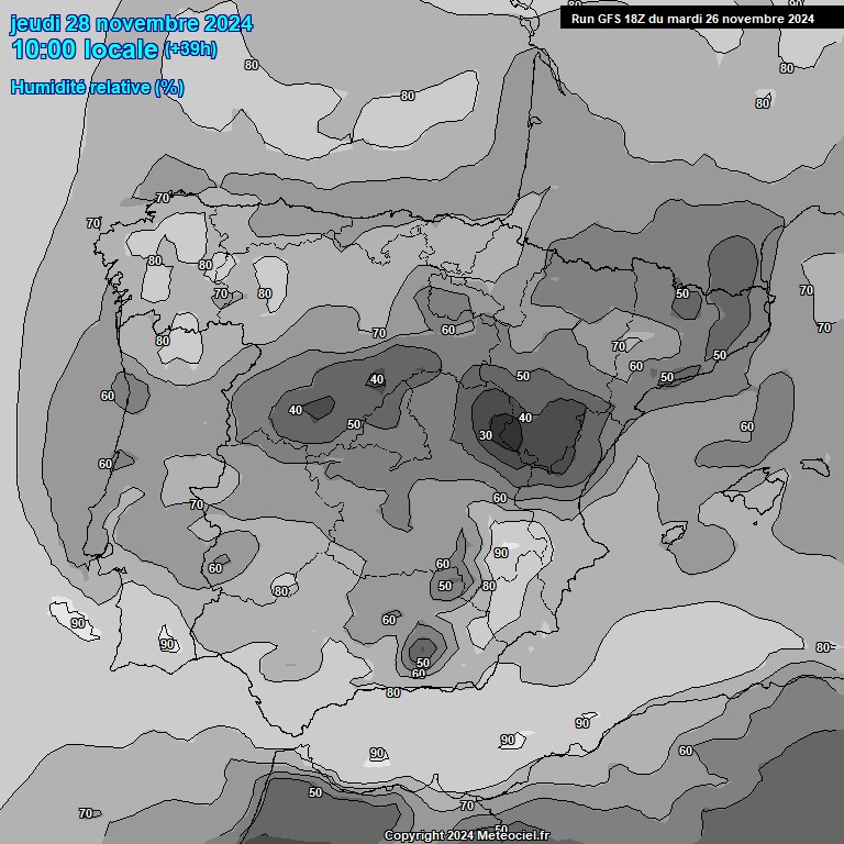 Modele GFS - Carte prvisions 