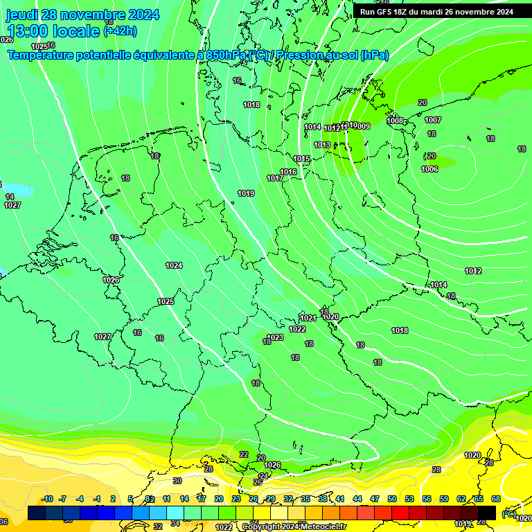 Modele GFS - Carte prvisions 