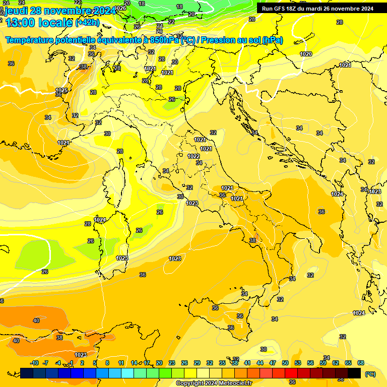 Modele GFS - Carte prvisions 