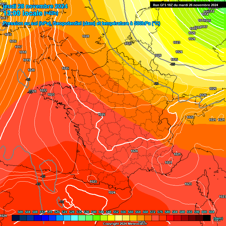 Modele GFS - Carte prvisions 