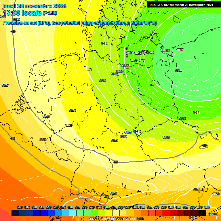 Modele GFS - Carte prvisions 