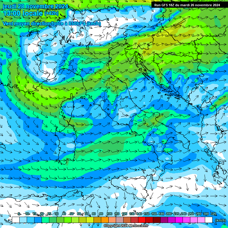 Modele GFS - Carte prvisions 