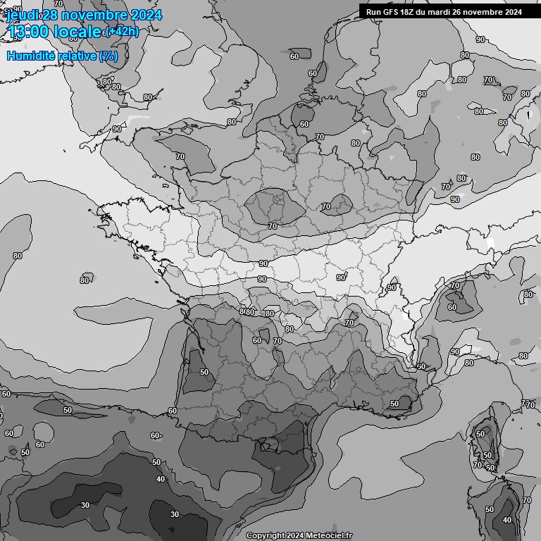 Modele GFS - Carte prvisions 