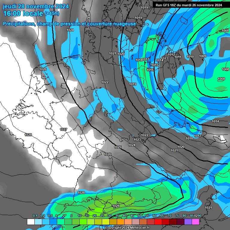 Modele GFS - Carte prvisions 