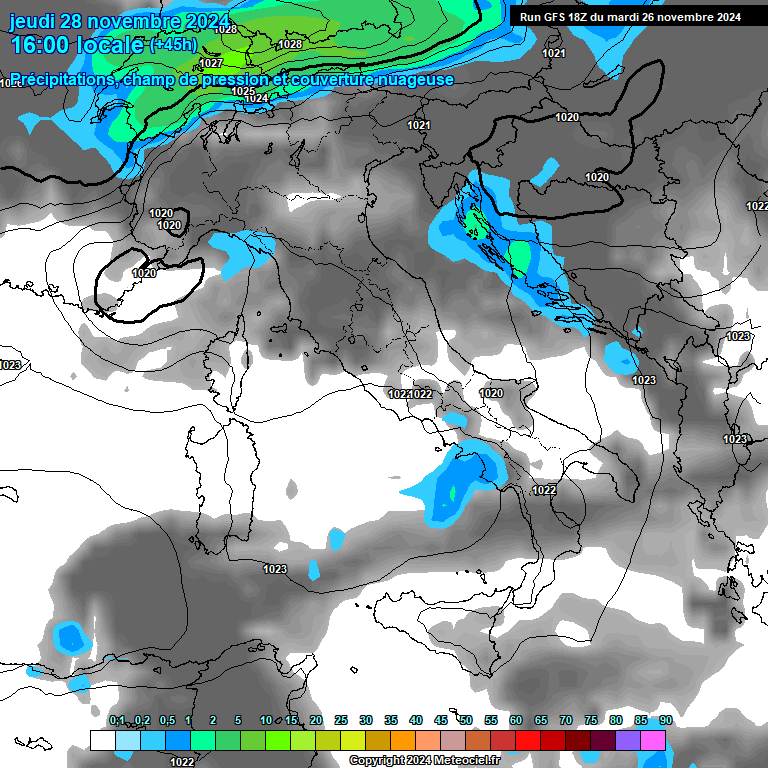 Modele GFS - Carte prvisions 