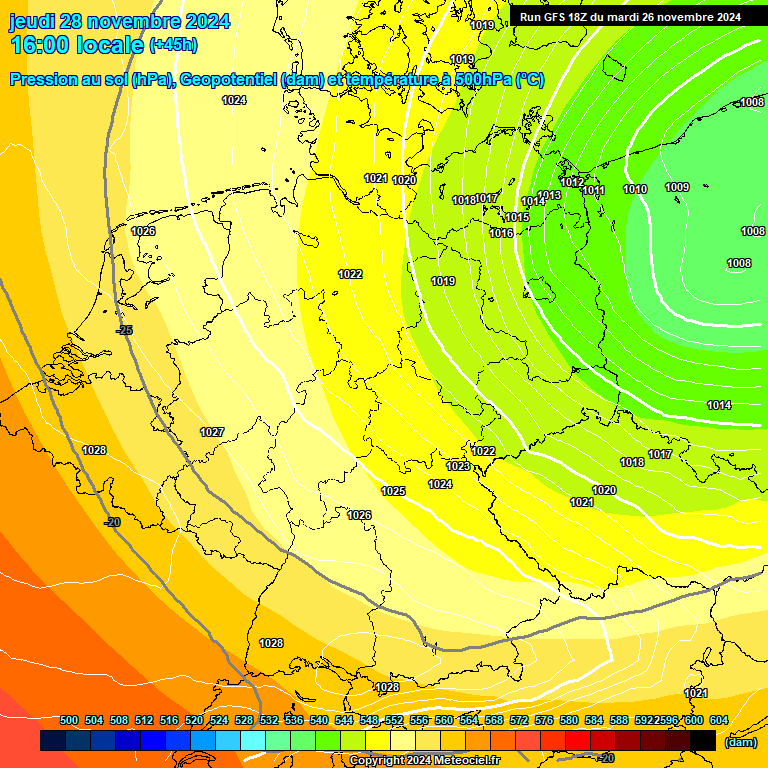 Modele GFS - Carte prvisions 