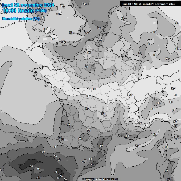 Modele GFS - Carte prvisions 