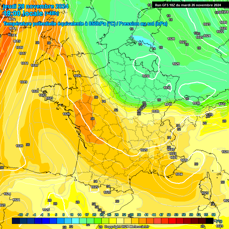 Modele GFS - Carte prvisions 