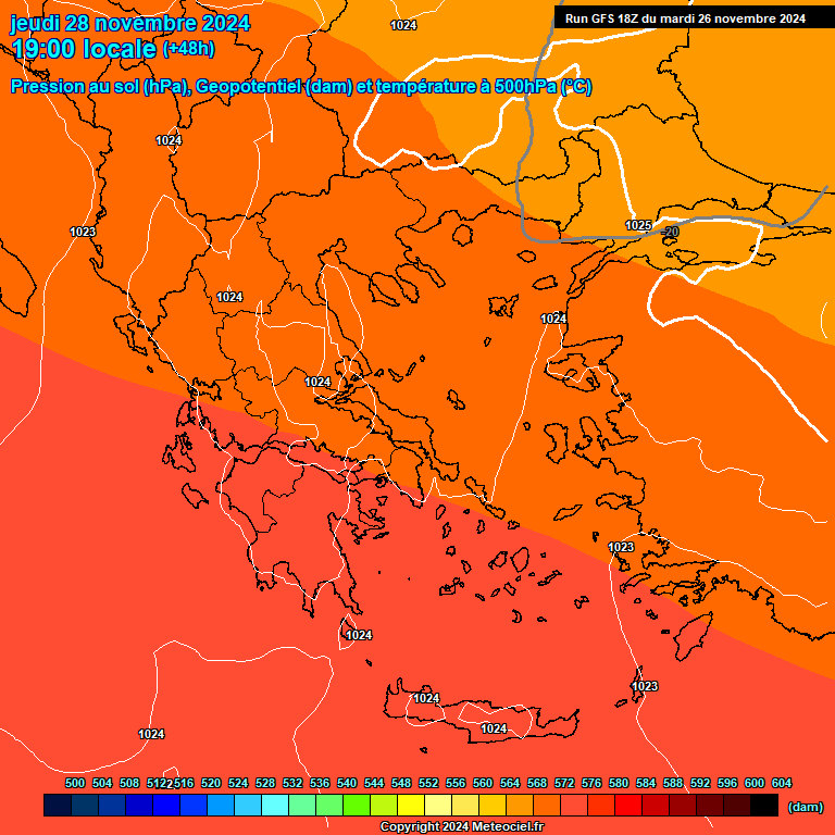 Modele GFS - Carte prvisions 