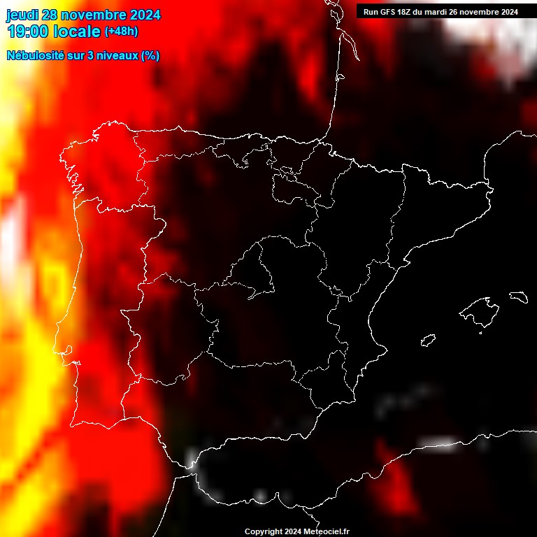 Modele GFS - Carte prvisions 